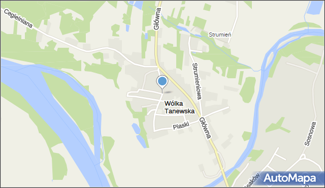 Wólka Tanewska, Piaski, mapa Wólka Tanewska