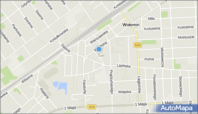 Wołomin, Piaskowa, mapa Wołomin