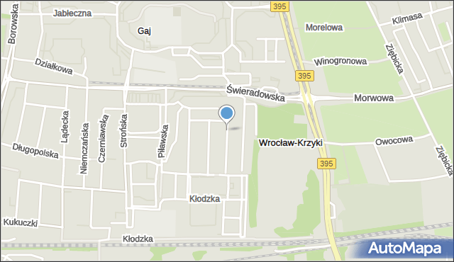 Wrocław, Pieszycka, mapa Wrocławia