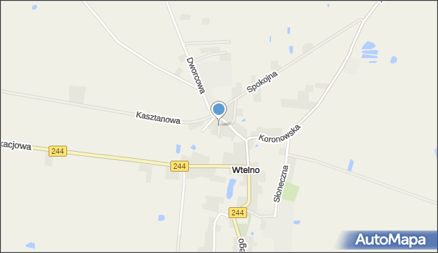 Wtelno, Piękna, mapa Wtelno