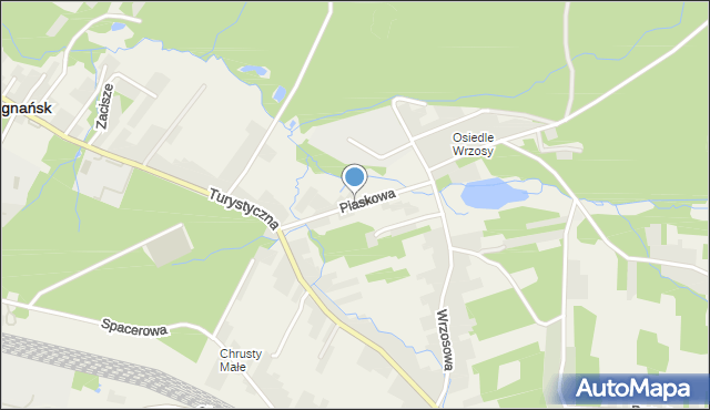 Zagnańsk, Piaskowa, mapa Zagnańsk