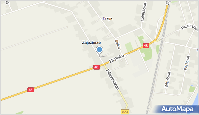 Zajezierze gmina Sieciechów, Piłsudskiego Józefa, marsz., mapa Zajezierze gmina Sieciechów