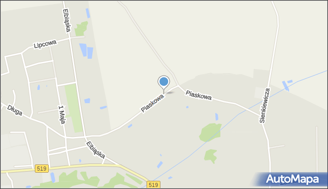 Zalewo powiat iławski, Piaskowa, mapa Zalewo powiat iławski