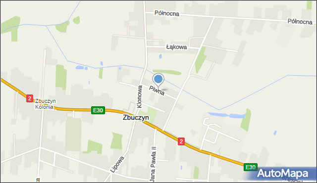 Zbuczyn, Piwna, mapa Zbuczyn