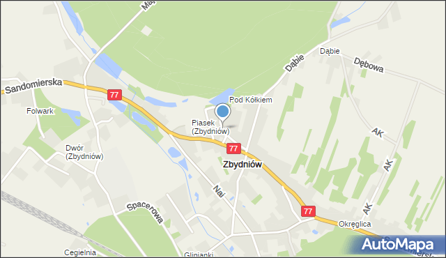 Zbydniów gmina Zaleszany, Piaski, mapa Zbydniów gmina Zaleszany