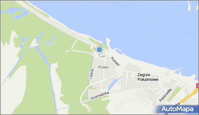 Zegrze Południowe, Piaskowa, mapa Zegrze Południowe