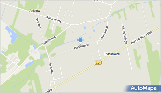 Zgierz, Piaskowice, mapa Zgierz