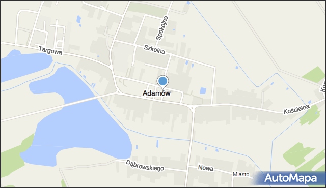 Adamów powiat łukowski, Plac Śniegockich, mapa Adamów powiat łukowski