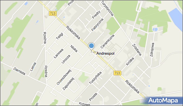 Andrespol, Plac Bankowy, mapa Andrespol