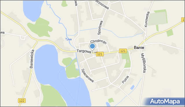 Banie, Plac Jagielloński, mapa Banie