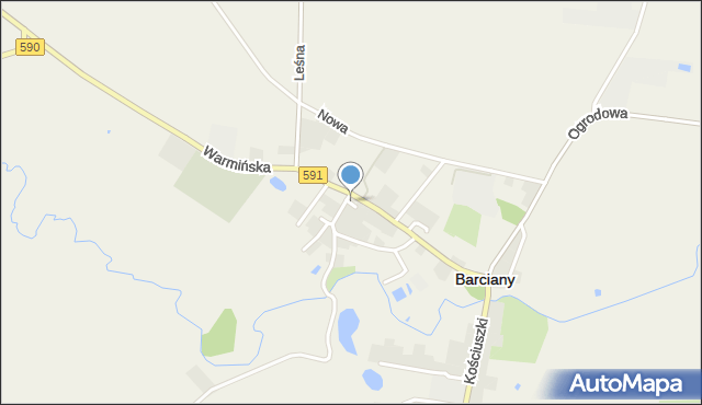 Barciany, Plac Wolności, mapa Barciany