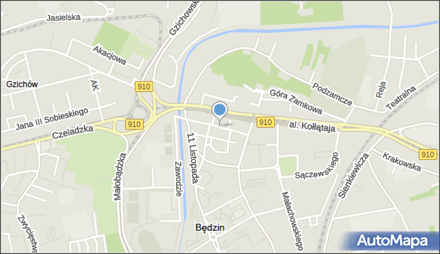 Będzin, Plac Kazimierza Wielkiego, mapa Będzin