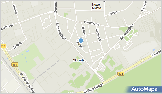 Białystok, Plater Emilii, mapa Białegostoku