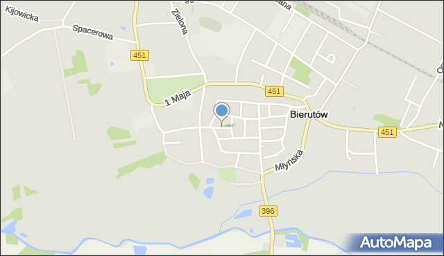 Bierutów, Plater Emilii, mapa Bierutów