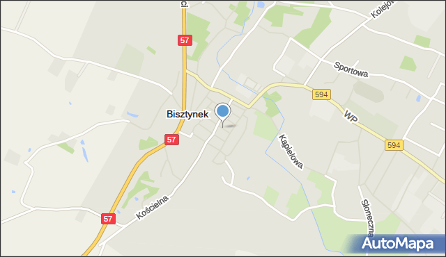 Bisztynek, Plac Chopina Fryderyka, mapa Bisztynek