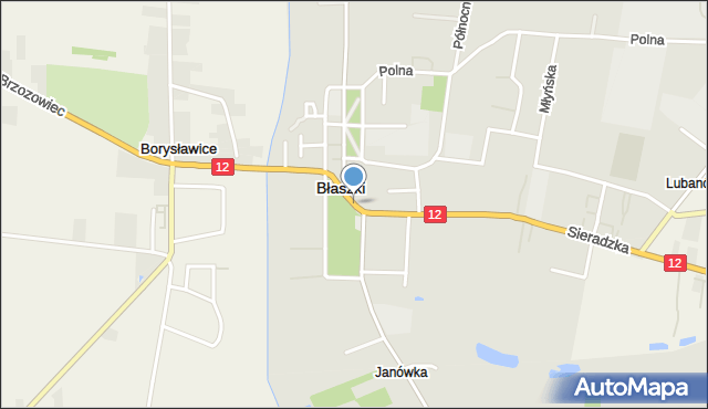 Błaszki, Plac Niepodległości, mapa Błaszki