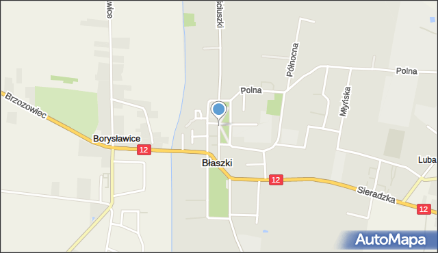 Błaszki, Plac Sulwińskiego, mapa Błaszki