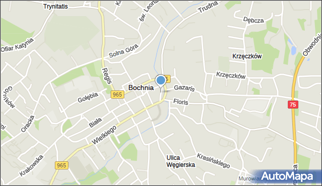 Bochnia, Plac Pułaskiego Kazimierza, gen., mapa Bochni