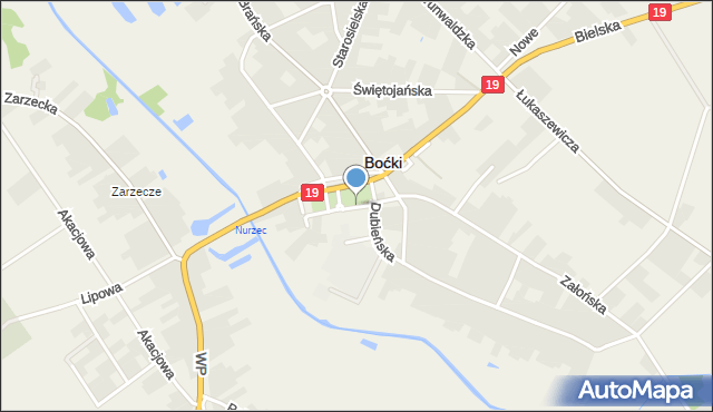 Boćki, Plac Armii Krajowej, mapa Boćki