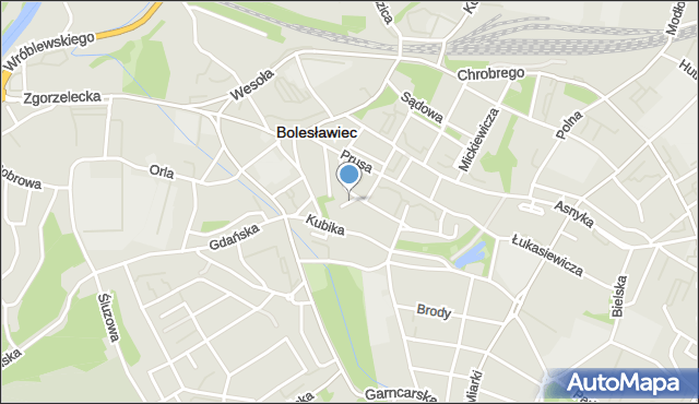 Bolesławiec, Plac Zamkowy, mapa Bolesławca