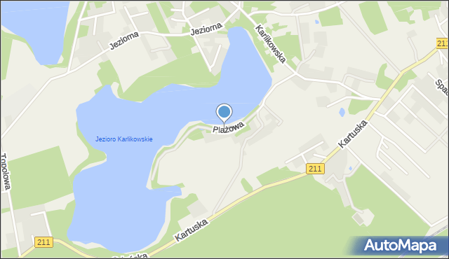 Borkowo gmina Żukowo, Plażowa, mapa Borkowo gmina Żukowo