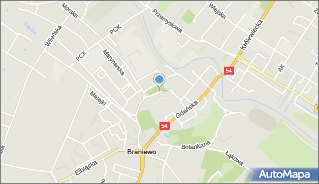 Braniewo, Plac Wolności, mapa Braniewo