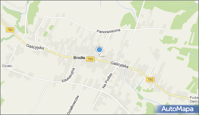 Brodła, Plac Słoneczny, mapa Brodła