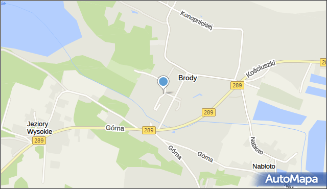 Brody powiat żarski, Plac Zamkowy, mapa Brody powiat żarski