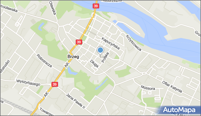 Brzeg, Plac Kościelny, mapa Brzeg