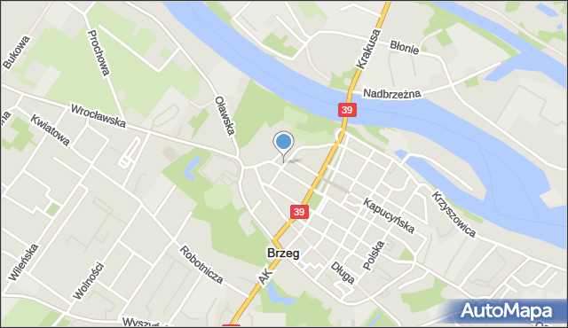 Brzeg, Plac Zamkowy, mapa Brzeg