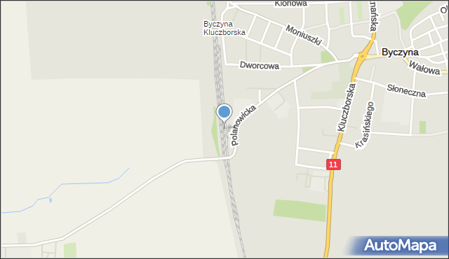 Byczyna powiat kluczborski, Plac Dworcowy, mapa Byczyna powiat kluczborski