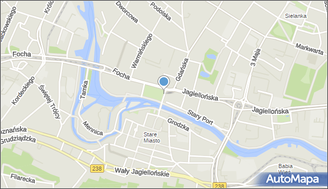 Bydgoszcz, Plac Teatralny, mapa Bydgoszczy