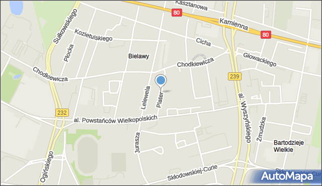 Bydgoszcz, Plater Emilii, mapa Bydgoszczy