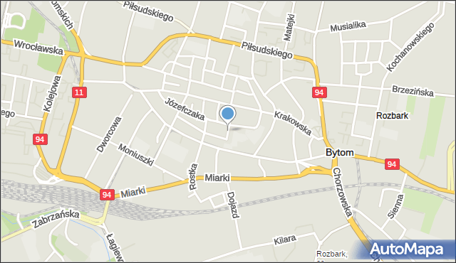 Bytom, Plac Klasztorny, mapa Bytomia