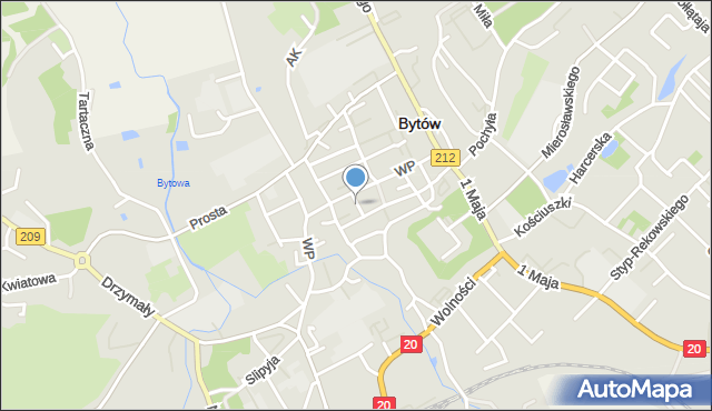 Bytów, Plac Wyszyńskiego Stefana, ks. kard., mapa Bytów