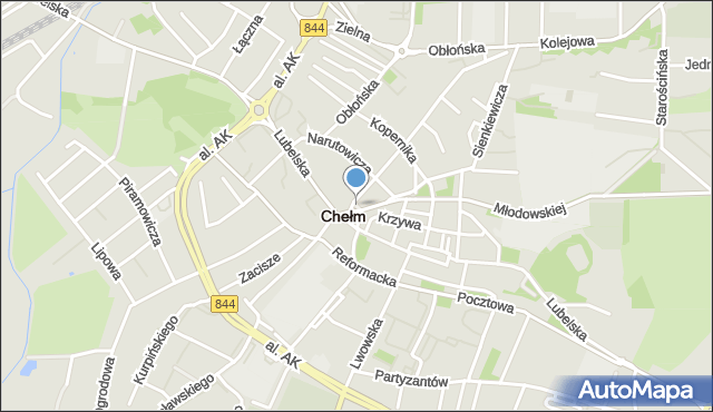 Chełm, Plac Gdański, mapa Chełma