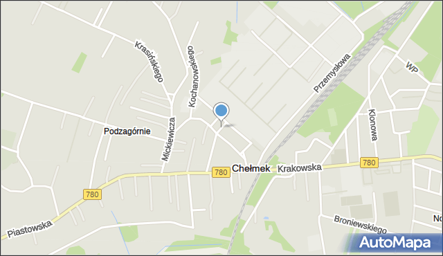 Chełmek powiat oświęcimski, Plac Kilińskiego Jana, płk., mapa Chełmek powiat oświęcimski