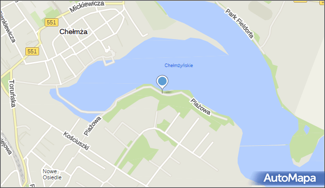 Chełmża, Plażowa, mapa Chełmża