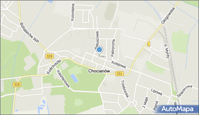 Chocianów, Plac Wolności, mapa Chocianów