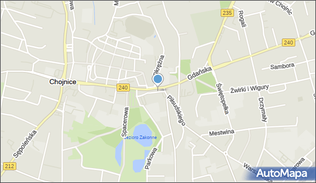 Chojnice, Plac Niepodległości, mapa Chojnic