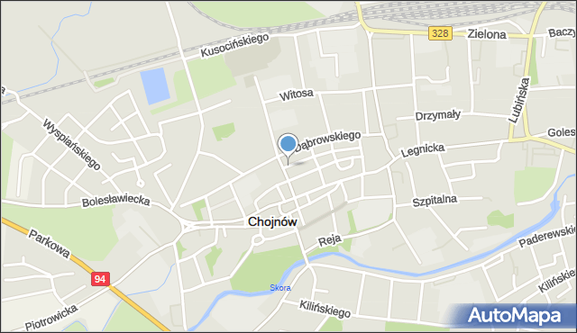 Chojnów powiat legnicki, Plac Konstytucji 3 Maja, mapa Chojnów powiat legnicki