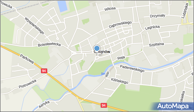 Chojnów powiat legnicki, Plac Zamkowy, mapa Chojnów powiat legnicki