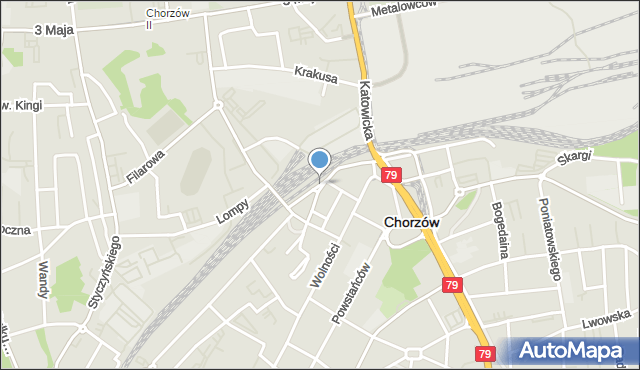 Chorzów, Plac Dworcowy, mapa Chorzów