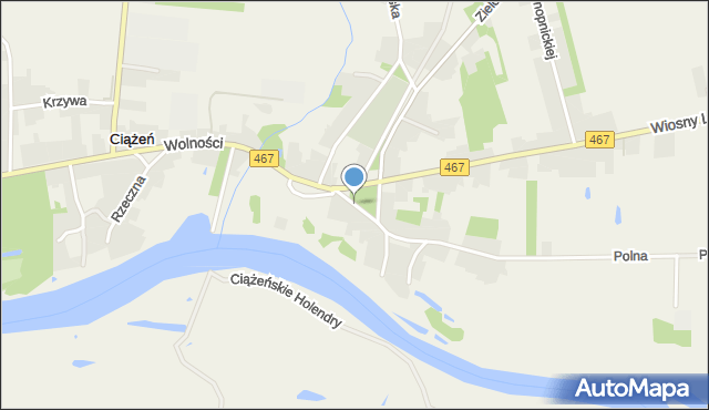 Ciążeń, Plac Zamkowy, mapa Ciążeń