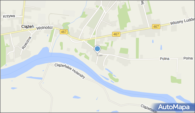 Ciążeń, Plażowa, mapa Ciążeń