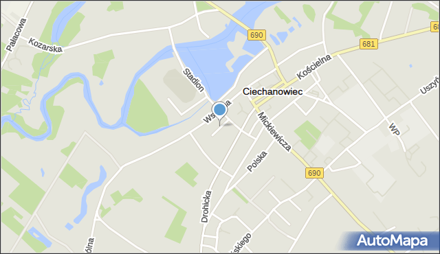 Ciechanowiec, Plac Odrodzenia, mapa Ciechanowiec