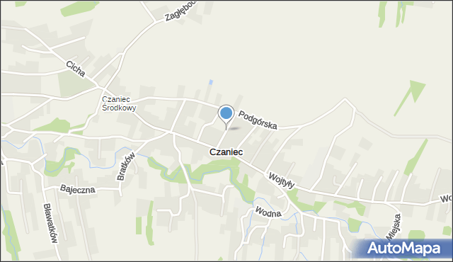 Czaniec, Plenerowa, mapa Czaniec