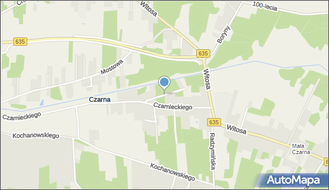 Czarna gmina Wołomin, Plażowa, mapa Czarna gmina Wołomin