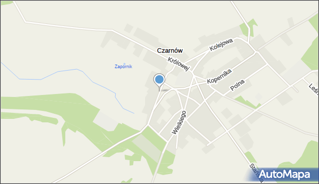 Czarnów gmina Górzyca, Plac Wolności, mapa Czarnów gmina Górzyca