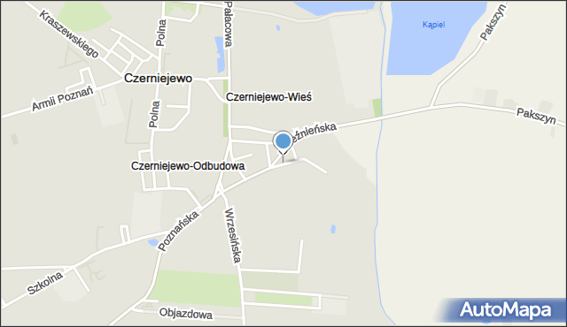 Czerniejewo, Plac Wiosny Ludów, mapa Czerniejewo